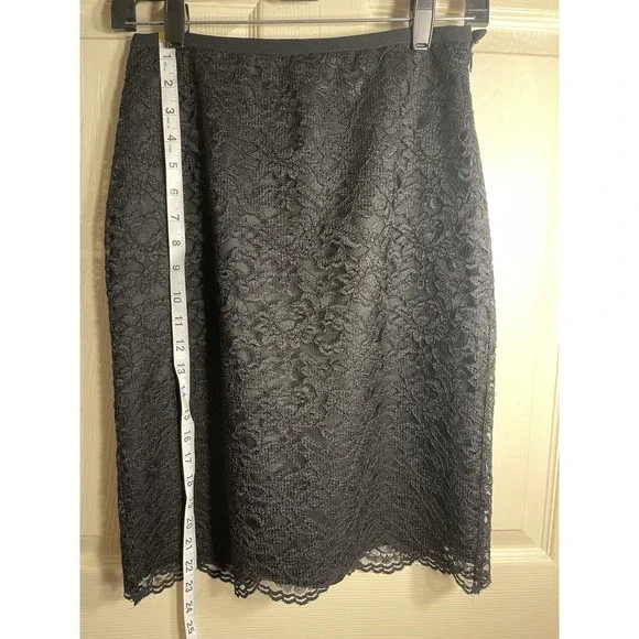 Maggy London Black Lace Skirt Size 4 - Picture 2 of 8